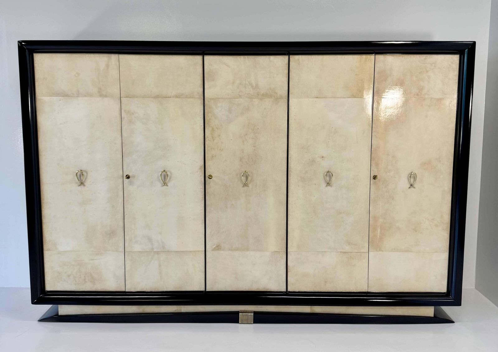 Italian Art Deco Wardrobe Attr. To Osvaldo Borsani In Parchment, 1940s photo furniture