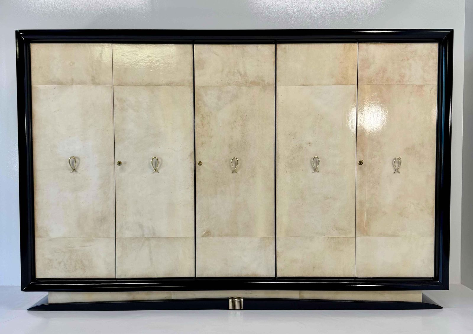 Italian Art Deco Wardrobe Attr. To Osvaldo Borsani In Parchment, 1940s photo for sale