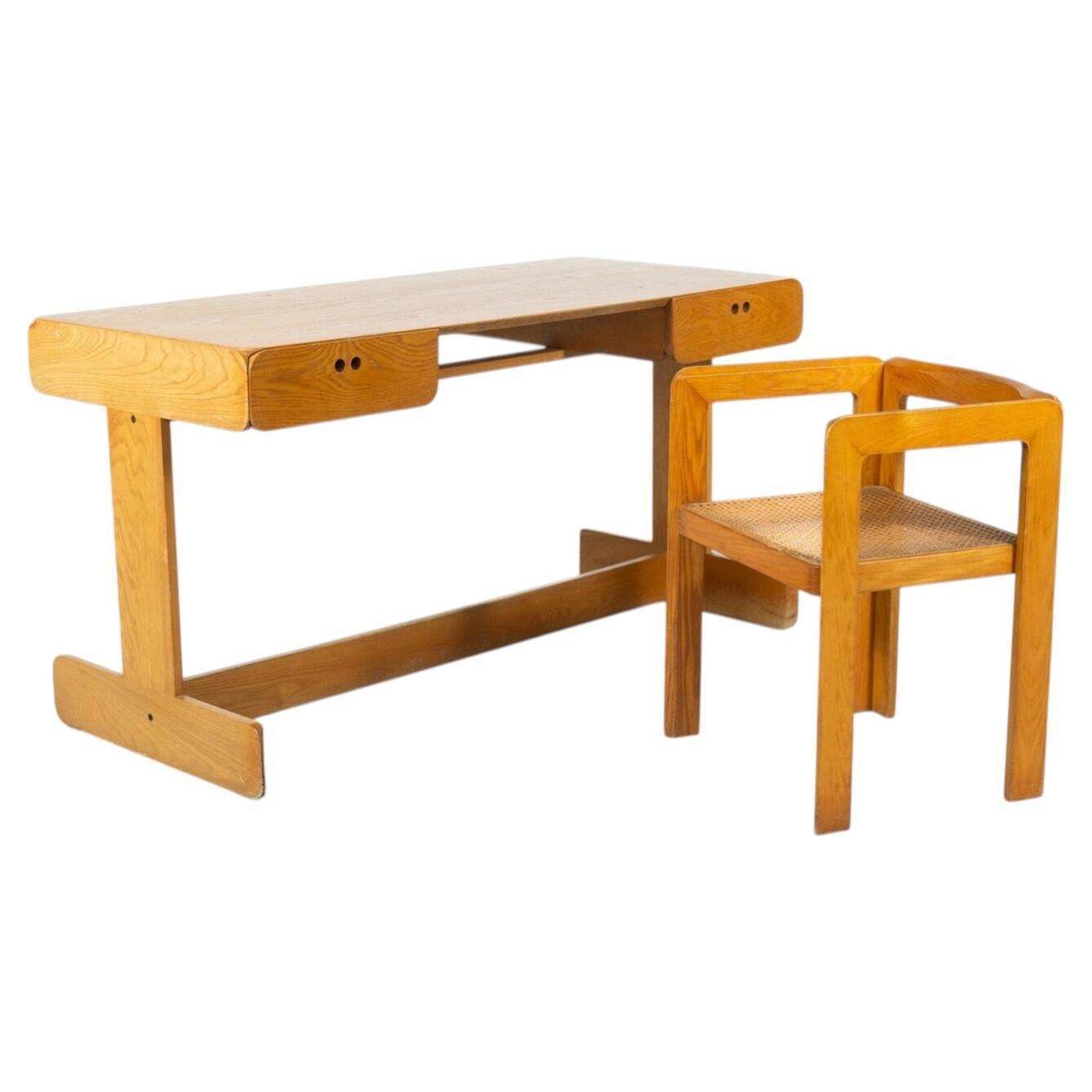 Mid Century Modern Desk And Chair By Derk Jan De Vries, Domus, 1960s