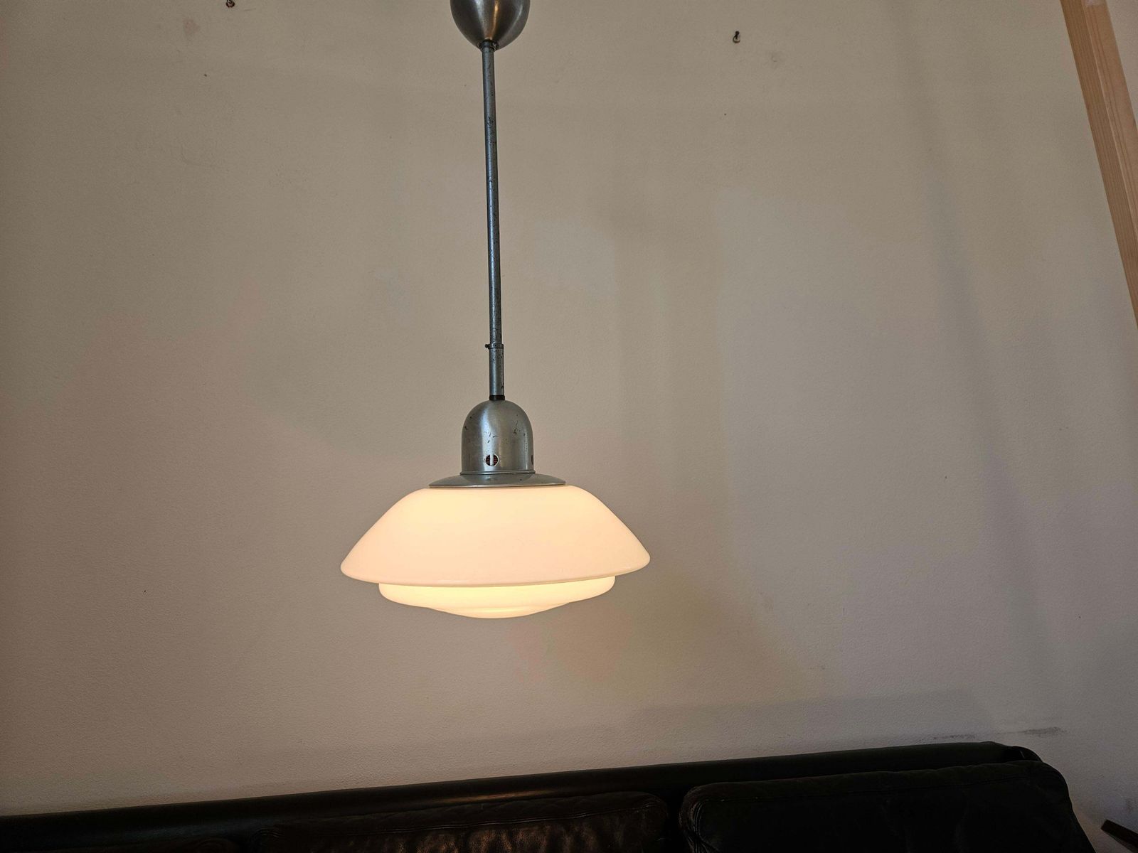 photo furniture Rare Art Deco Bauhaus Or Functionalism Glass Pendant, Franta Anyz, 1930s