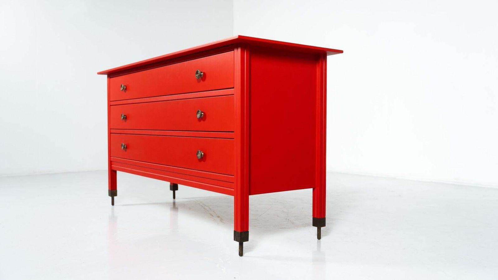 Red Chest Of Drawers By Carlo De Carli, Italy, 1960s photo vinterior