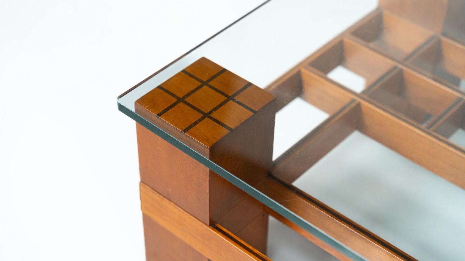 Mid Century Modern Coffee Table, Wood And Glass, Italy, 1960s photo buy