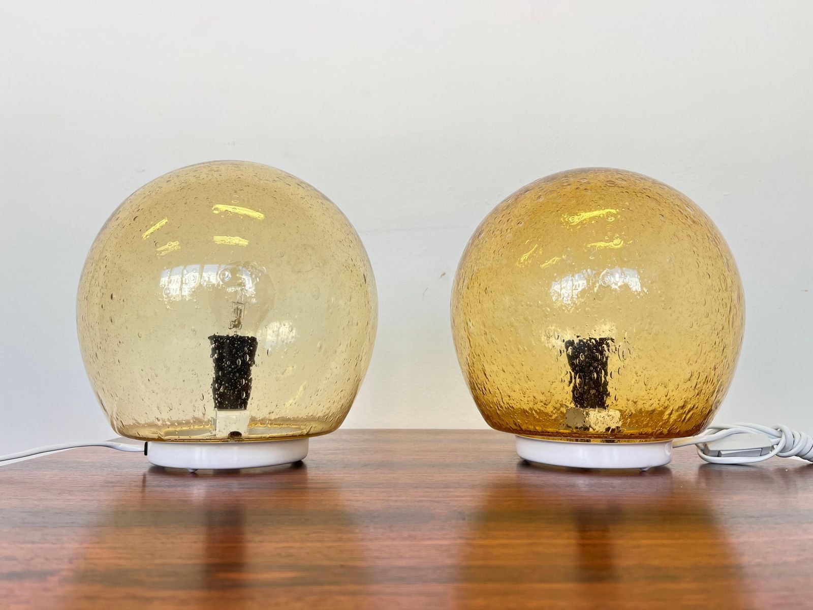 Pair Of Design Mid Century Artglass Table Lamps, 1980s   Czechoslovakia photo Lighting