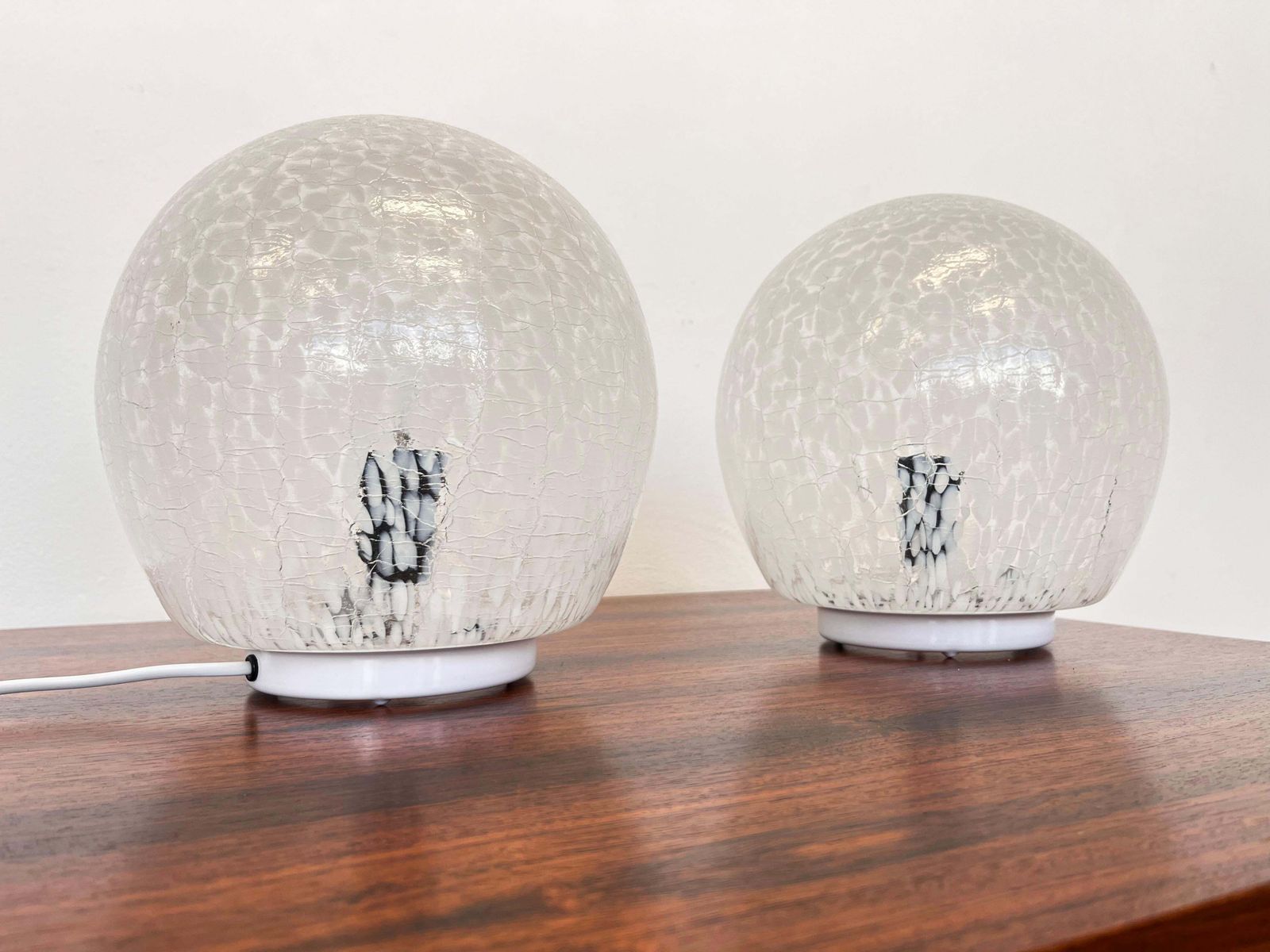 Pair Of Design Mid Century Artglass Table Lamps, 1980s   Czechoslovakia photo for sale