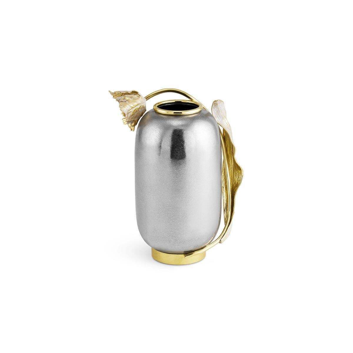 Pair Of Small Contemporary Silver And Gold Metal Tulip Vase photo buy