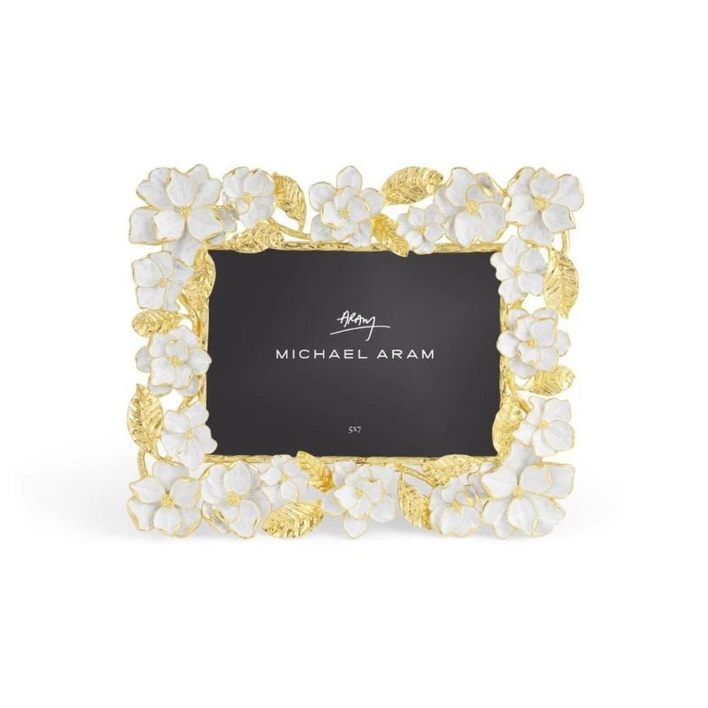 Set Of Four Contemporary Gold Metal & Enamel Floral Photo Frame photo for sale
