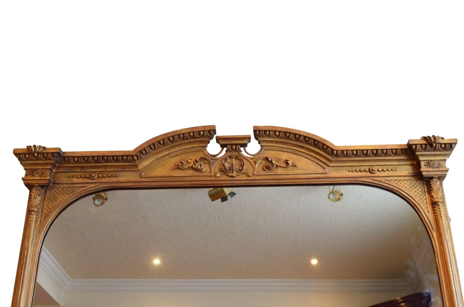 Large Giltwood Wall Mirror Overmantel H169cm photo vinterior