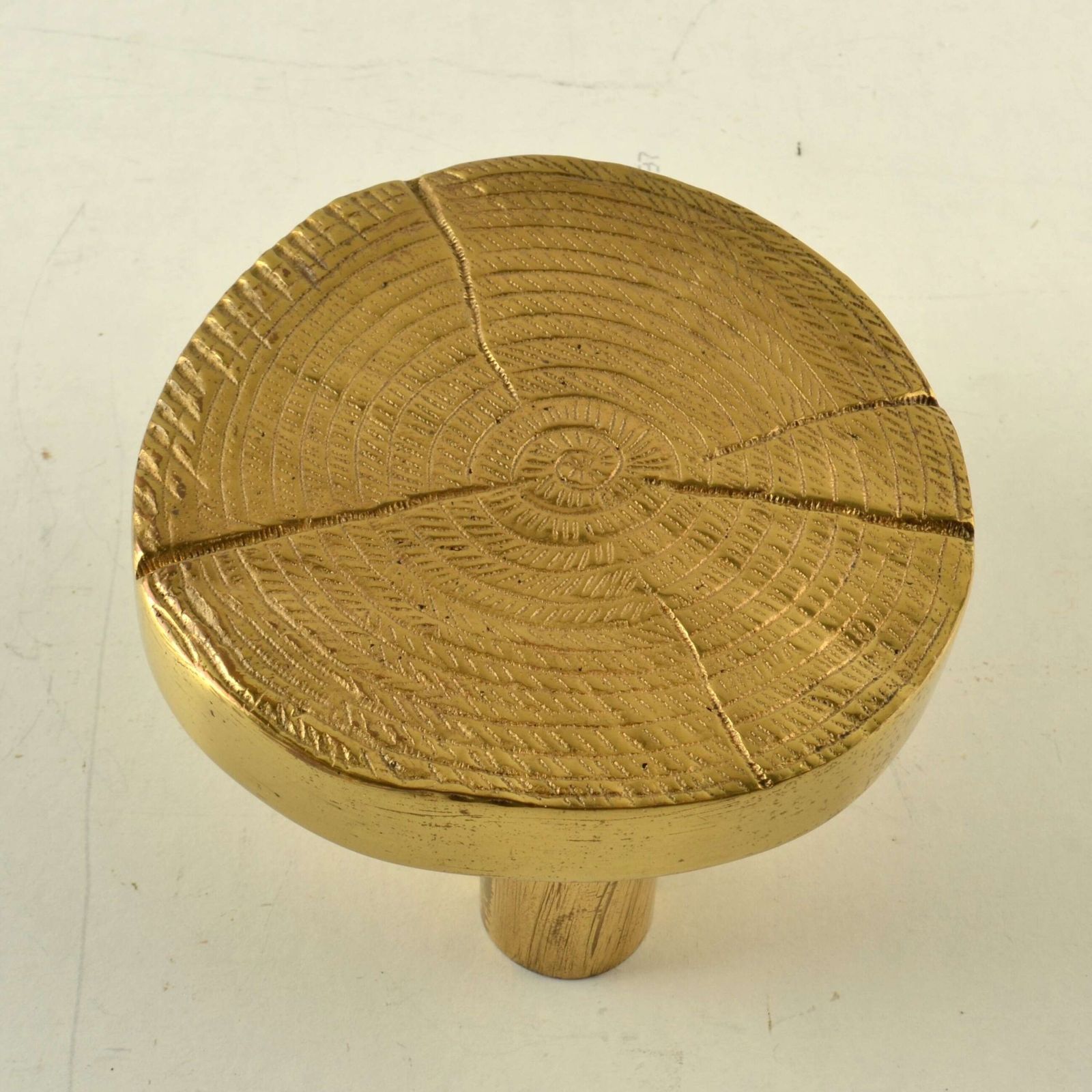 Round Bronze Brutalist Door Handle In The Style Of Ado Chale photo for sale