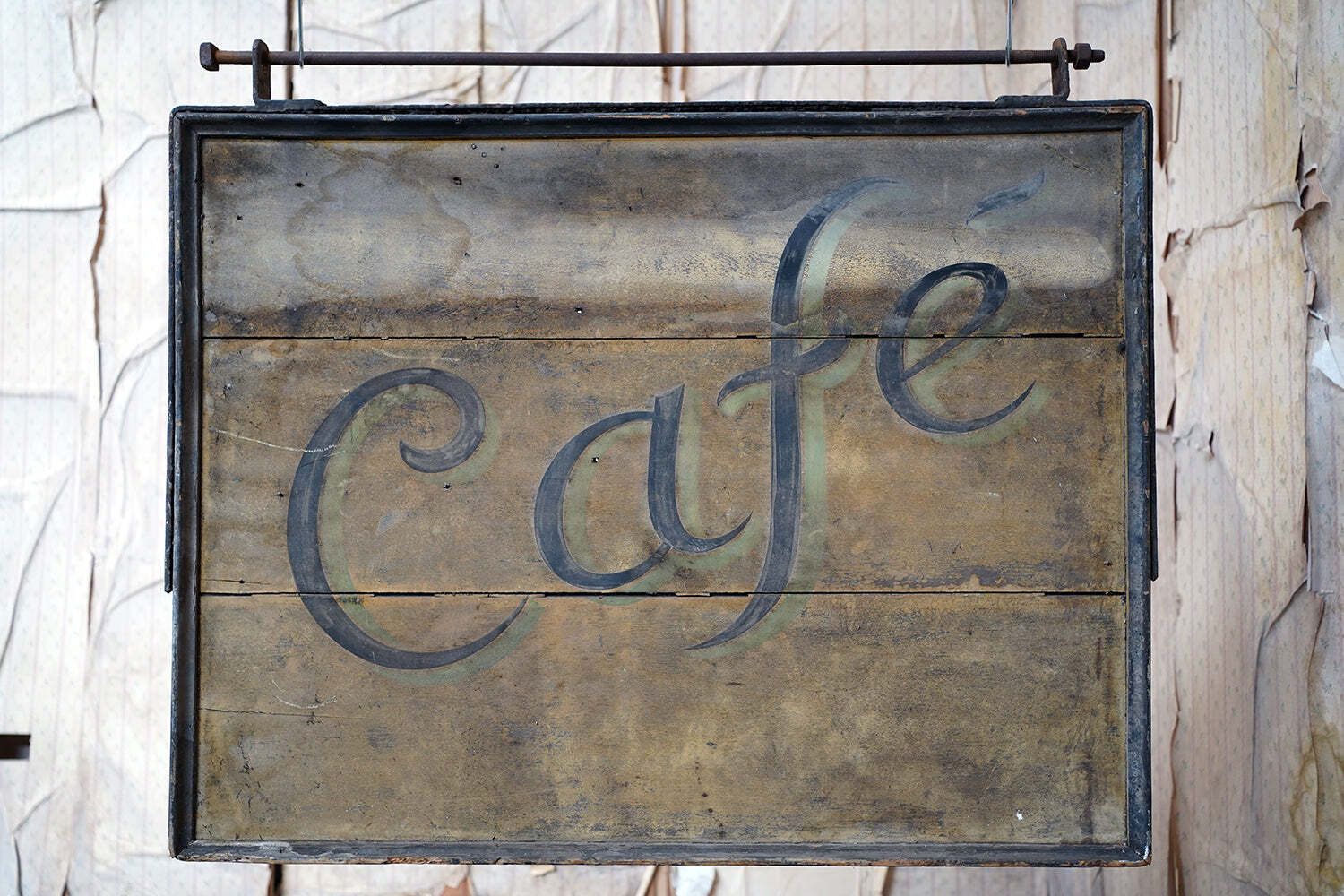 A Large Early 20thc Double Sided Sign Written Advertising Sign; 'Café’ C.1920