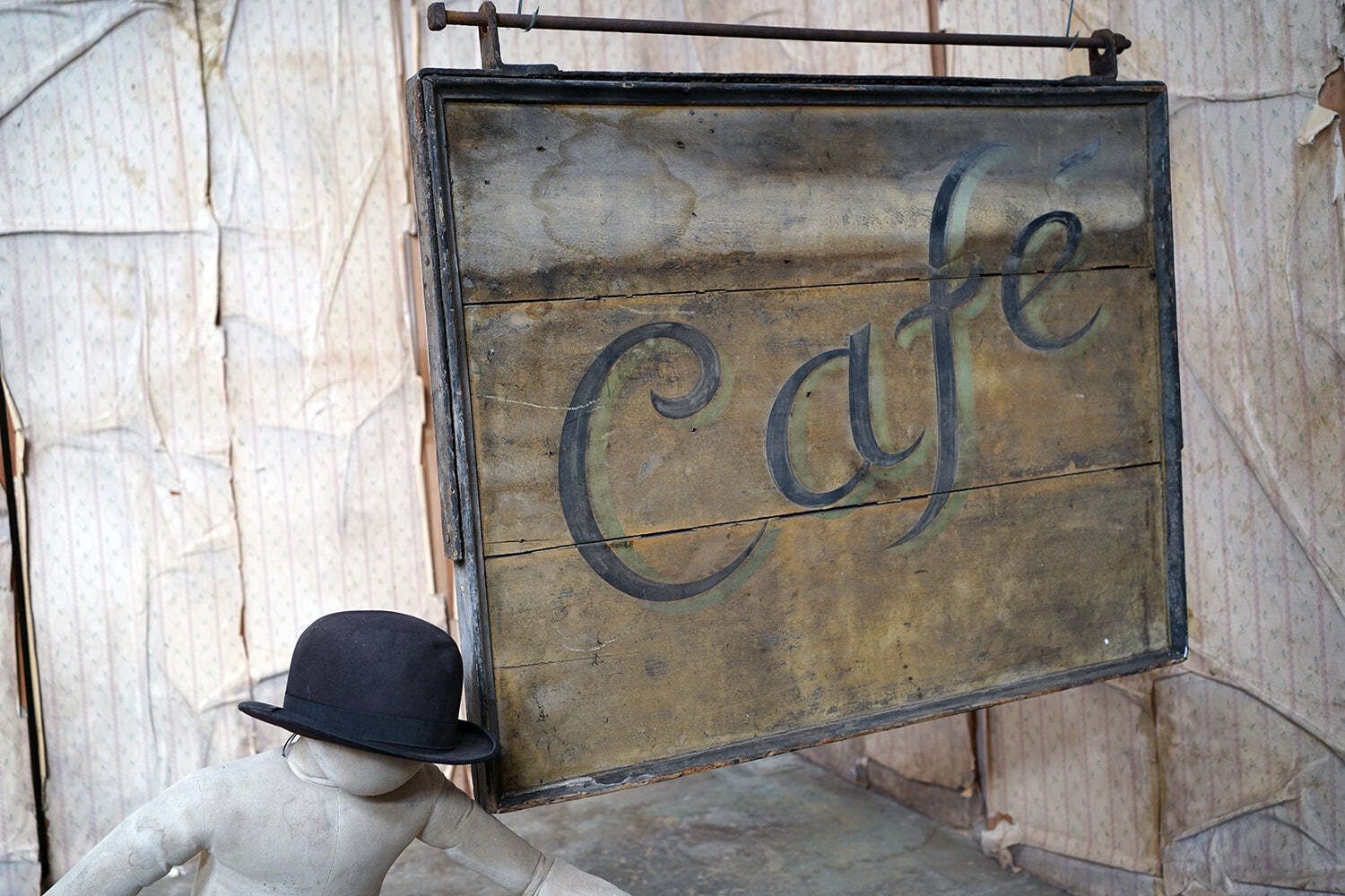 A Large Early 20thc Double Sided Sign Written Advertising Sign; 'Café’ C.1920 photo vintage