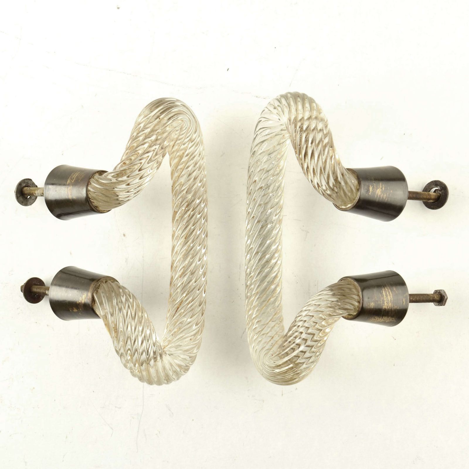 Venini Clear Glass Door Handles 1940's Attributed To Carlo Scarpa photo furniture