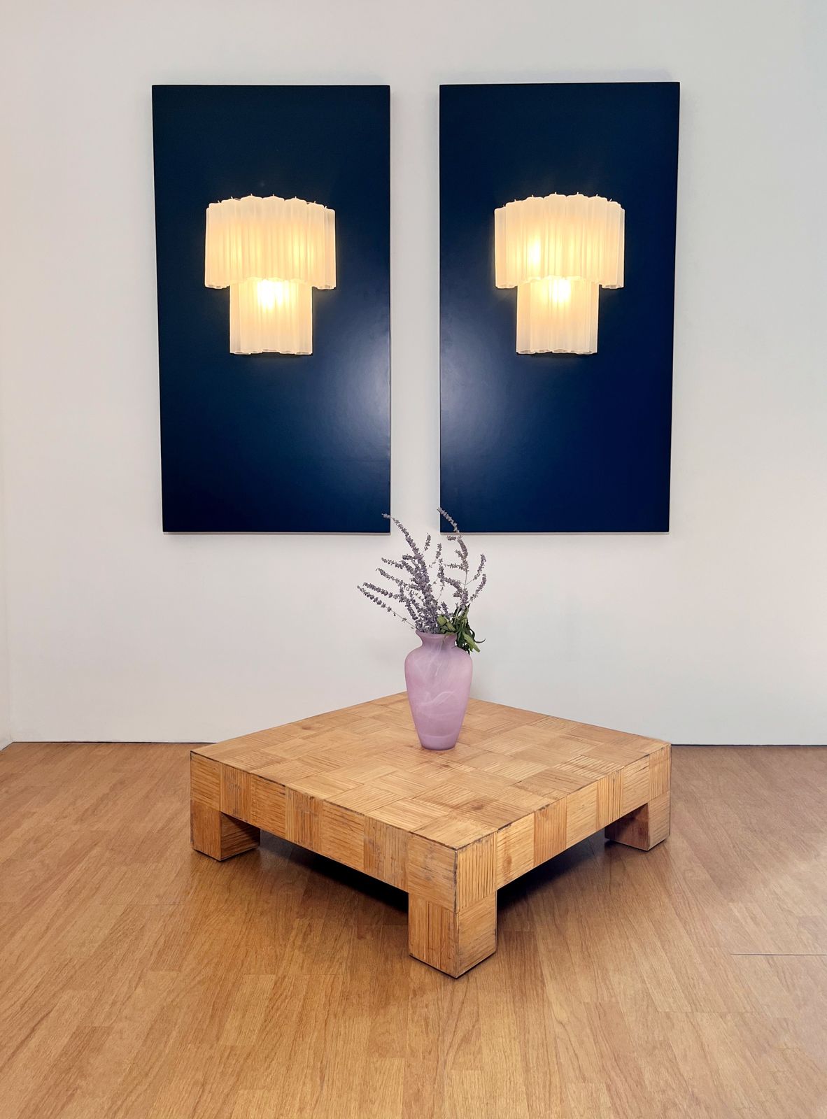 Fantastic Pair Of Murano Glass Tube Wall Sconces   13 Etched Glass Tube photo Lighting