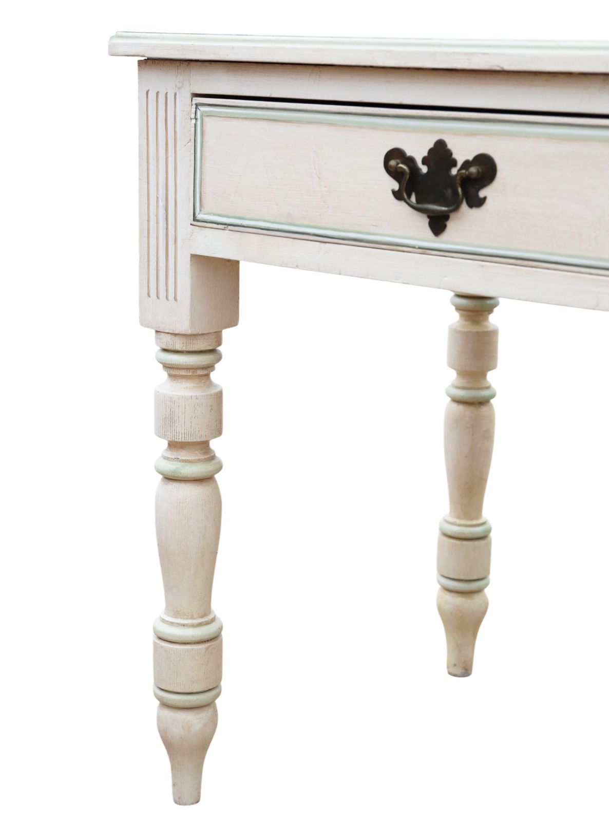 Antique C.1925 Painted Writing / Kitchen Table With Drawers – Quality photo vintage