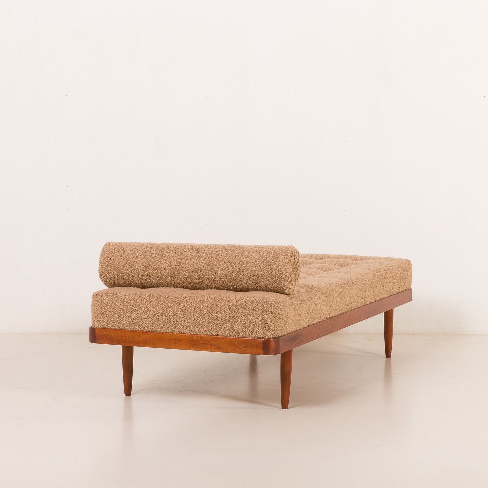 Scandinavian Mid Century Daybed In Natural Boucle Fabric, Denmark 1960s photo 1843.0
