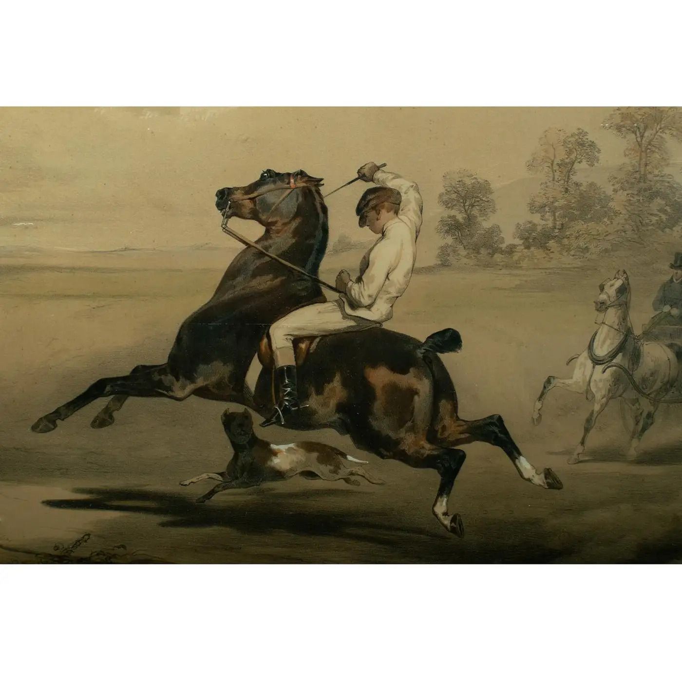 Lithograph Le Poney After Alfred De Dreux, Coloured By Loeillot And Ciceri C1840 photo for sale