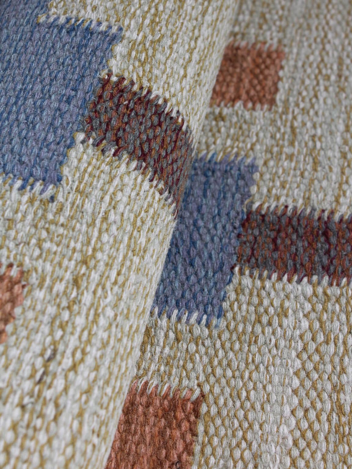 Karin Jönsson Swedish Mid Century Geometric Wool Kilim 171x252cm photo buy