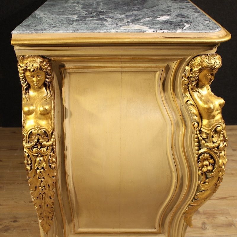 20th Century Lacquered And Gilded Italian Chest Of Drawers photo buy