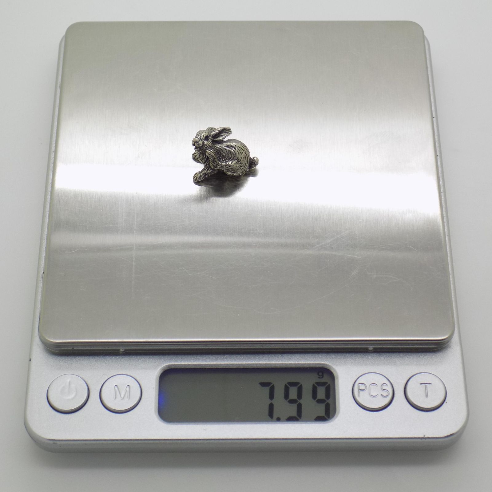 Vintage Italian Handmade Genuine Silver Rabbit Figurine, 1980s photo vintage
