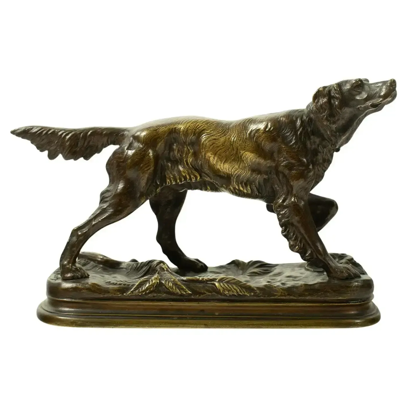 Bronze Sculpture By Jules Moigniez (1835–1894) Hunting Spaniel – 19th Century