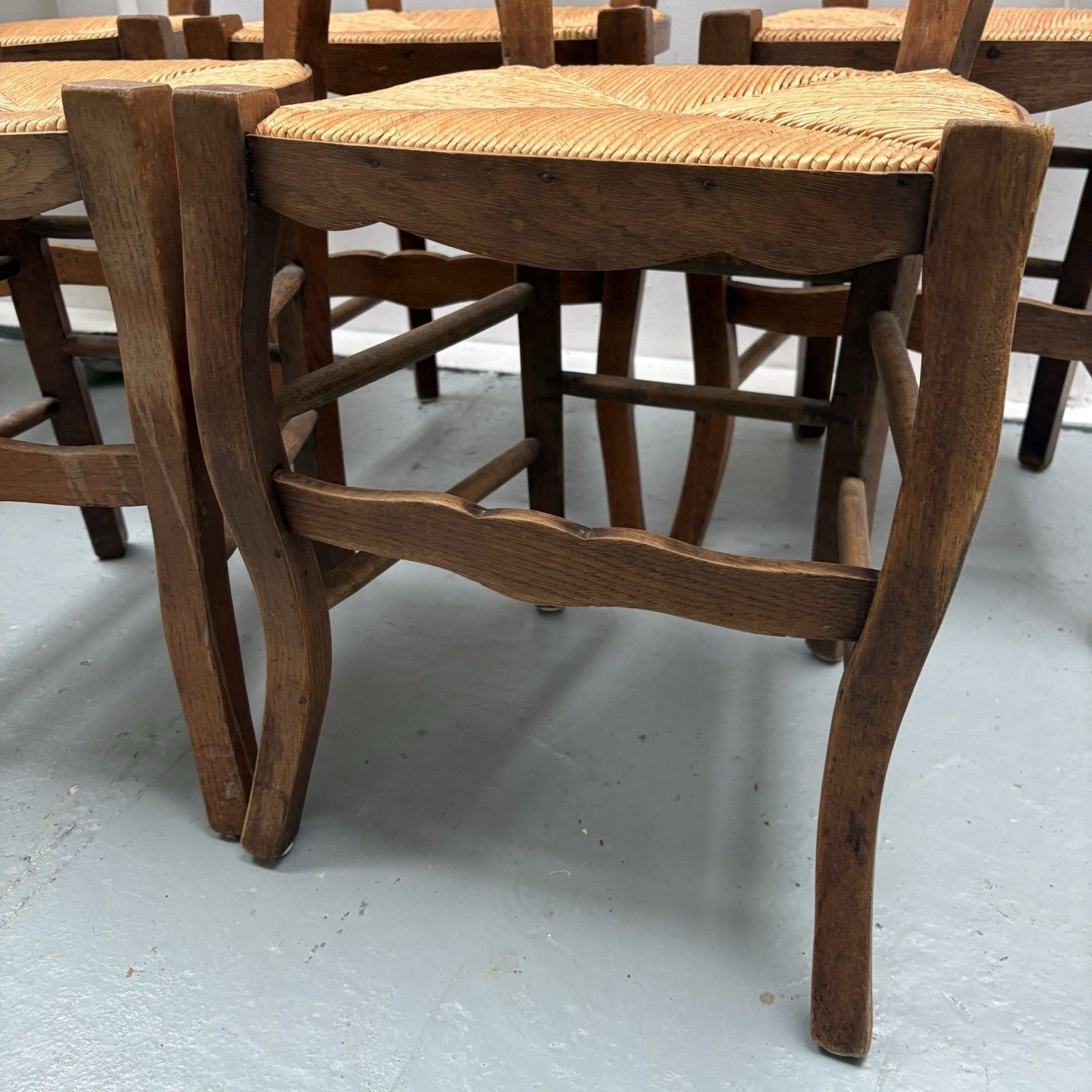 photo furniture 5 Vintage French Farmhouse Country ´Van Gogh’ Ladderback Rush Seat Dining Chairs
