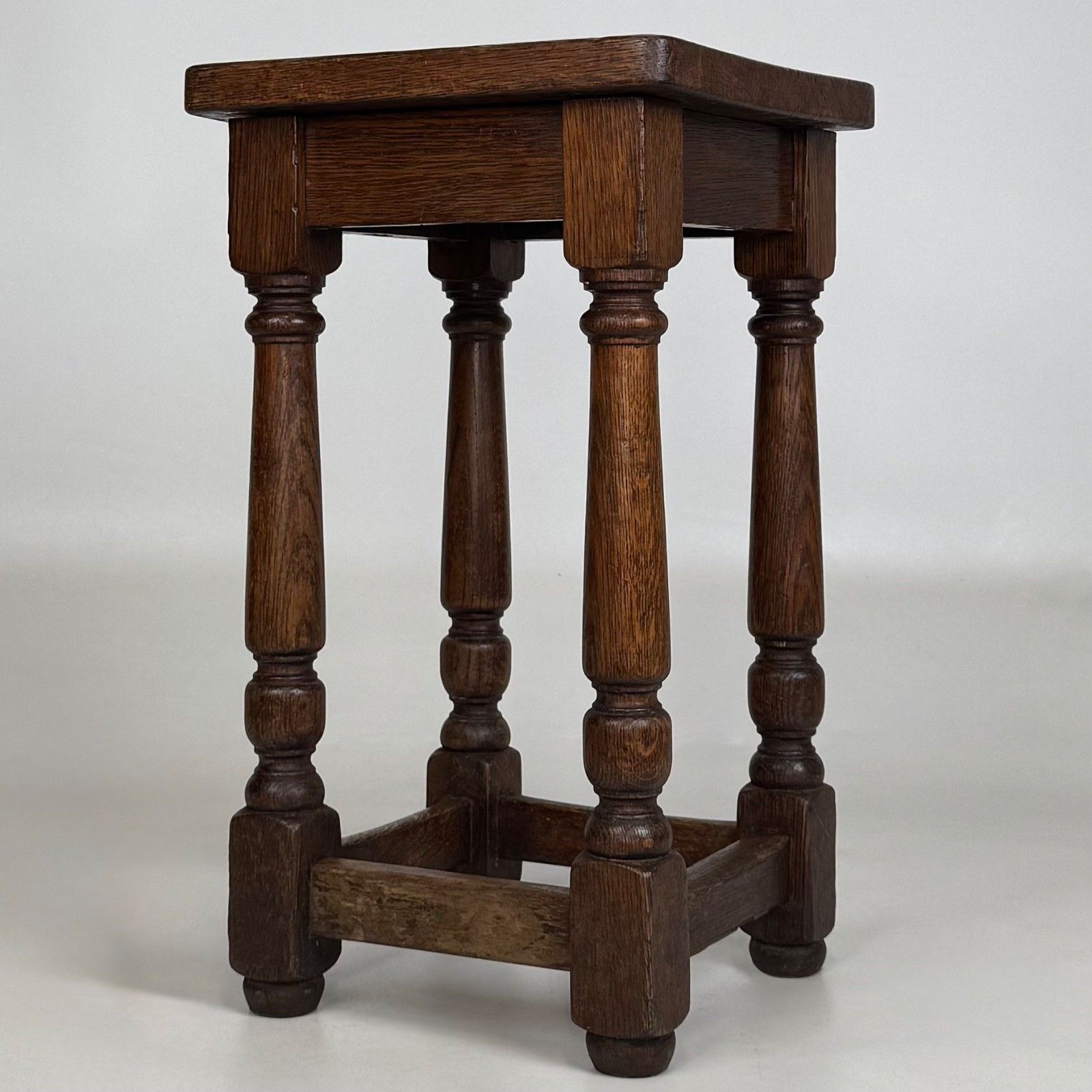Antique 20th Century Edwardian Set Of 3 Oak Stools ( Af 5540 ) photo for sale