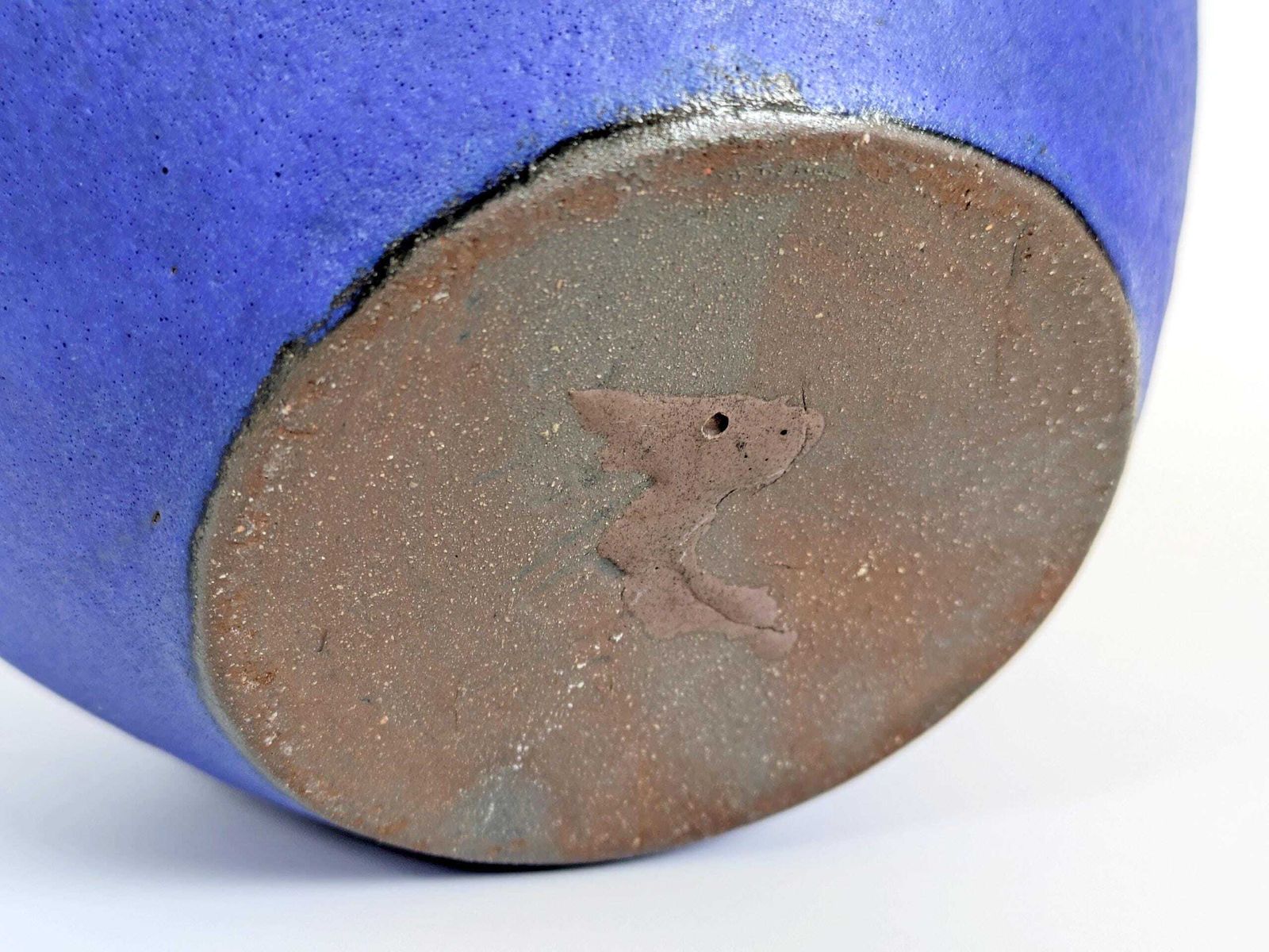 Home Decor Midcentury Heyne Keramik Vase, Klein Blue Fat Lava Ceramic, West Germany 1960s, Signed photo