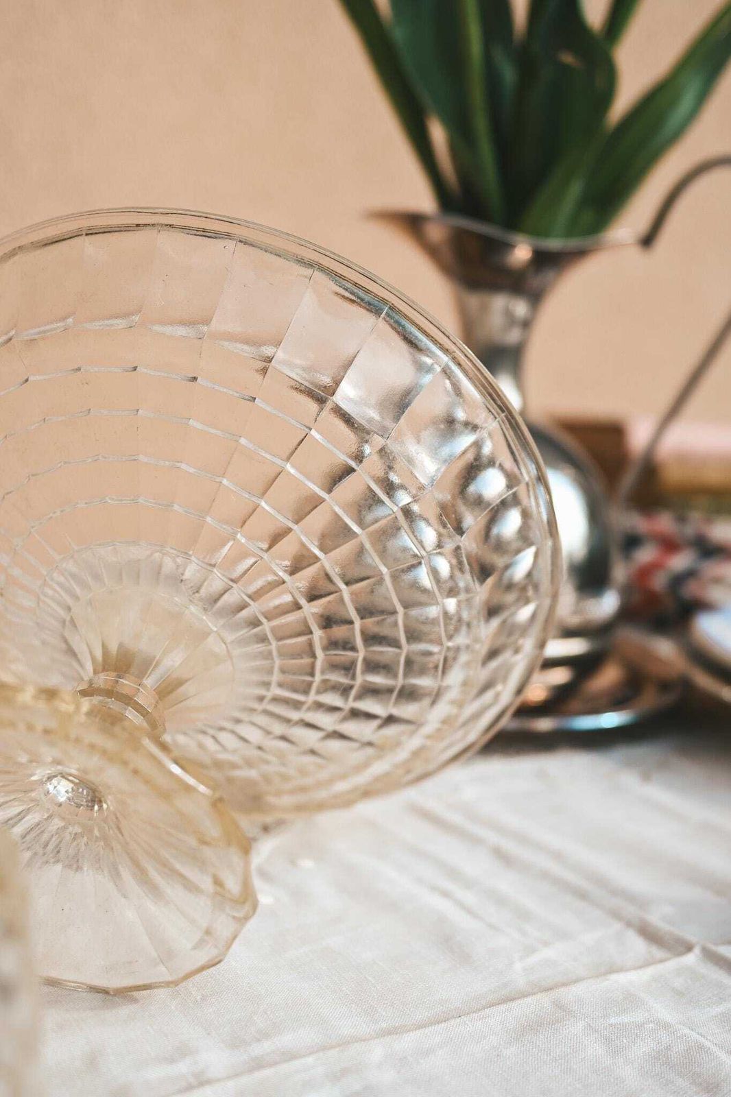 Antique Pressed Glass Cake Stand With Dome | Art Deco Dessert Display | 1920s 30s | French Vintage photo 118.0
