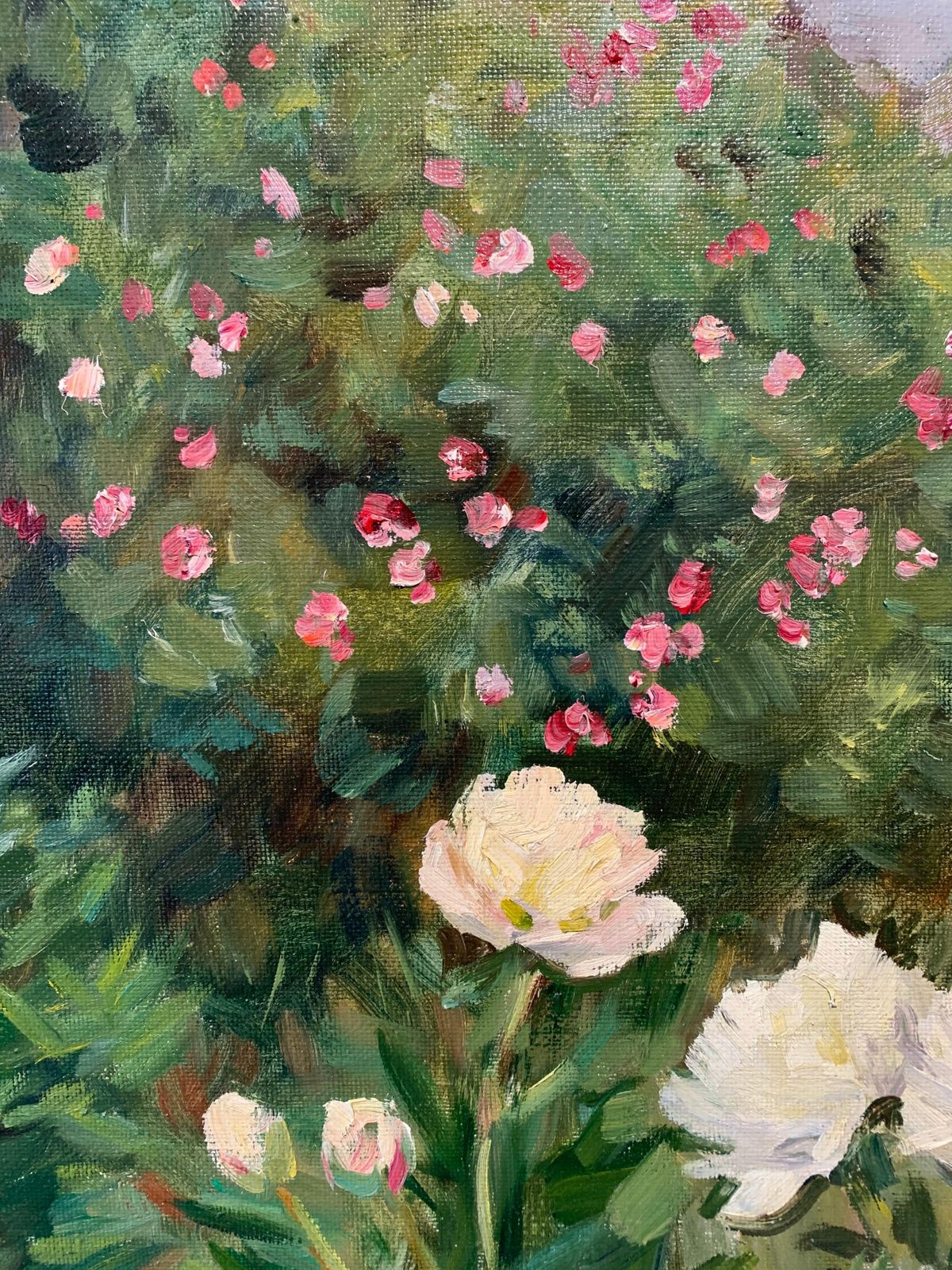 Boris Lavrenko "White Peonies" Oil Cm. 70 X 60 1980 1980 photo vinterior