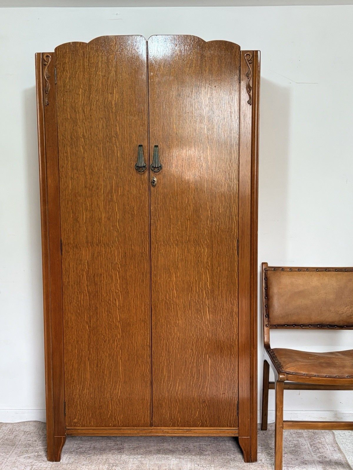 Vintage Wardrobe Armoire Antique Art Deco  1930s Gentleman’s