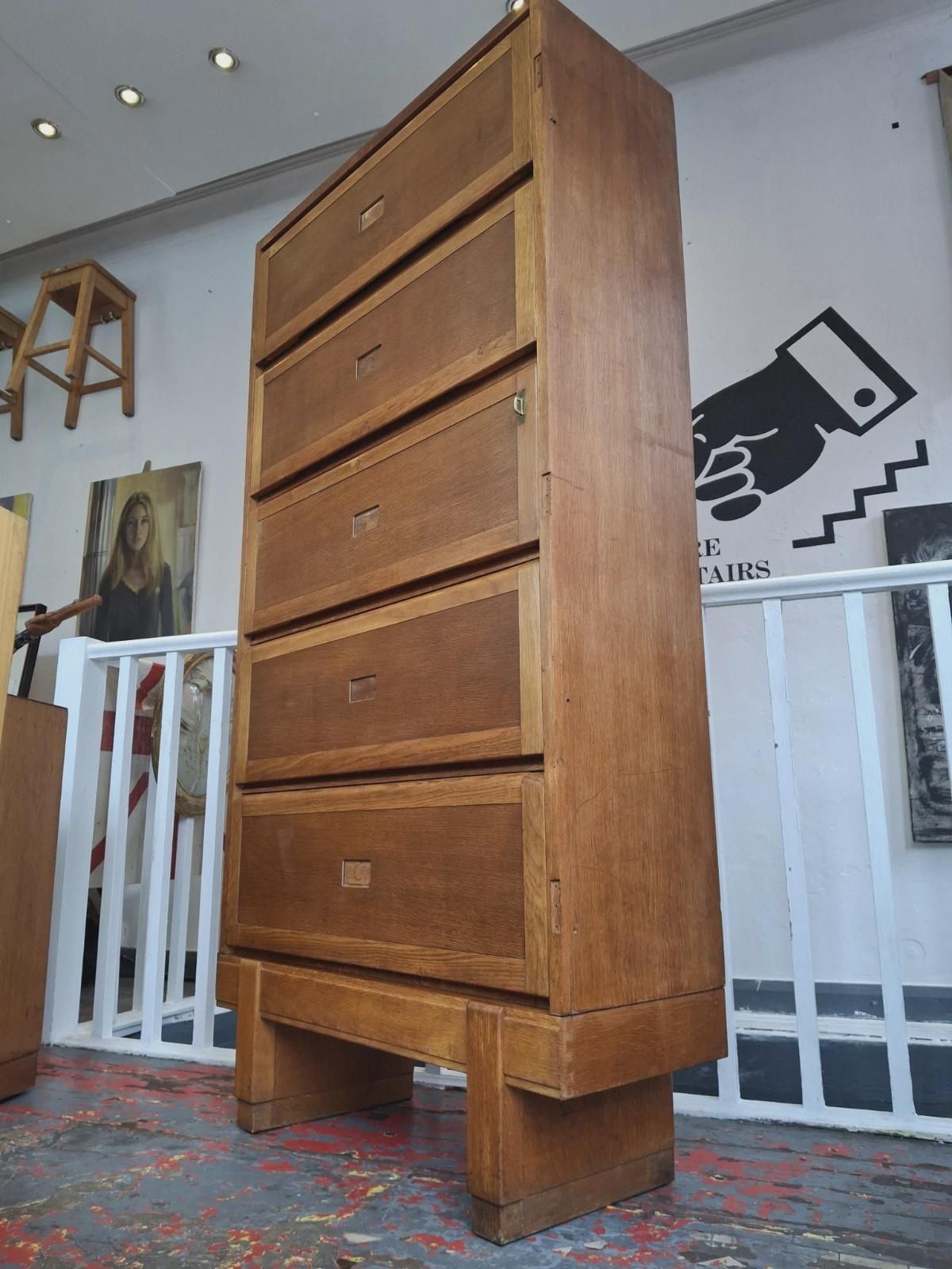 1950's Govt Issue Crown Stamp Oak Bookcase/Cabinet By Staverton. photo for sale