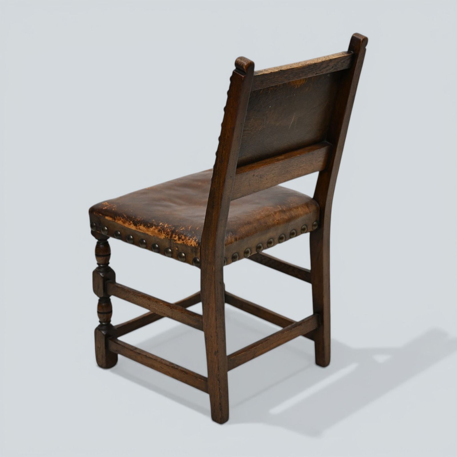 6 Jacobean Dining Chairs Cromwellian Style Studded Leather Free Uk Delivery* photo buy