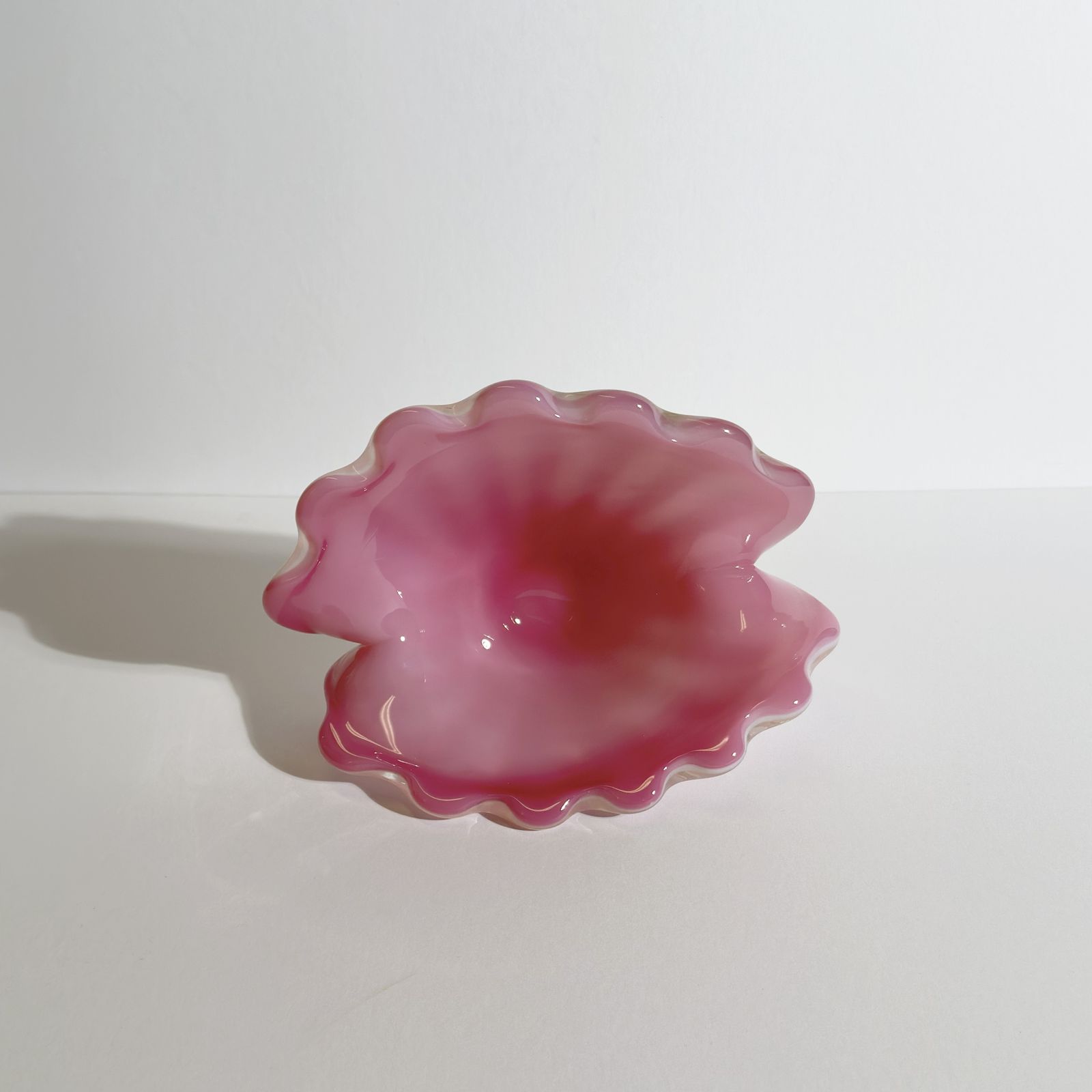 Archimede Seguso Murano Glass Bowl, Pink Alabastro Clam Shell, 1960s photo buy