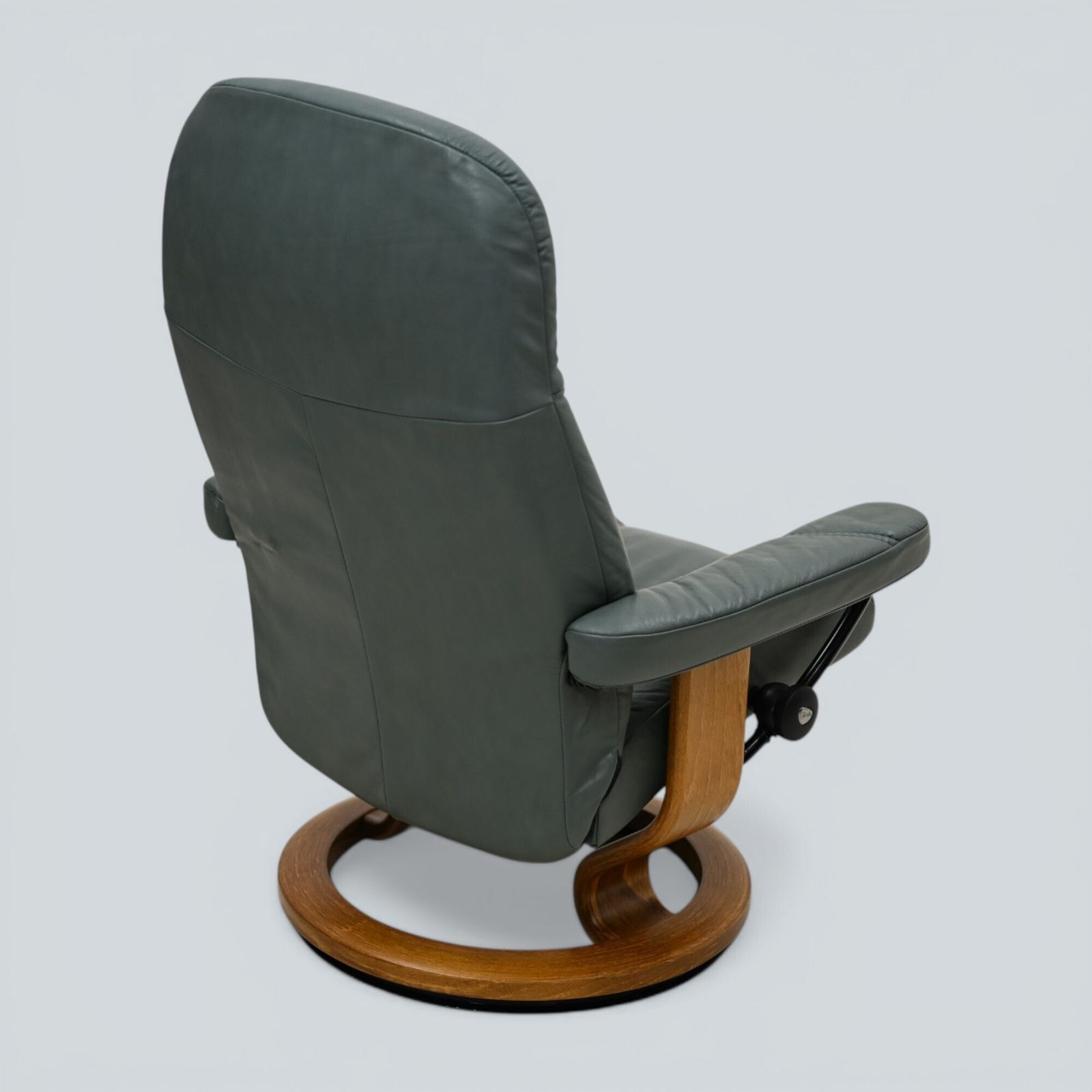 Erkornes Stressless Reclining Armchair Green Leather Swivel Free Uk Delivery photo vinterior