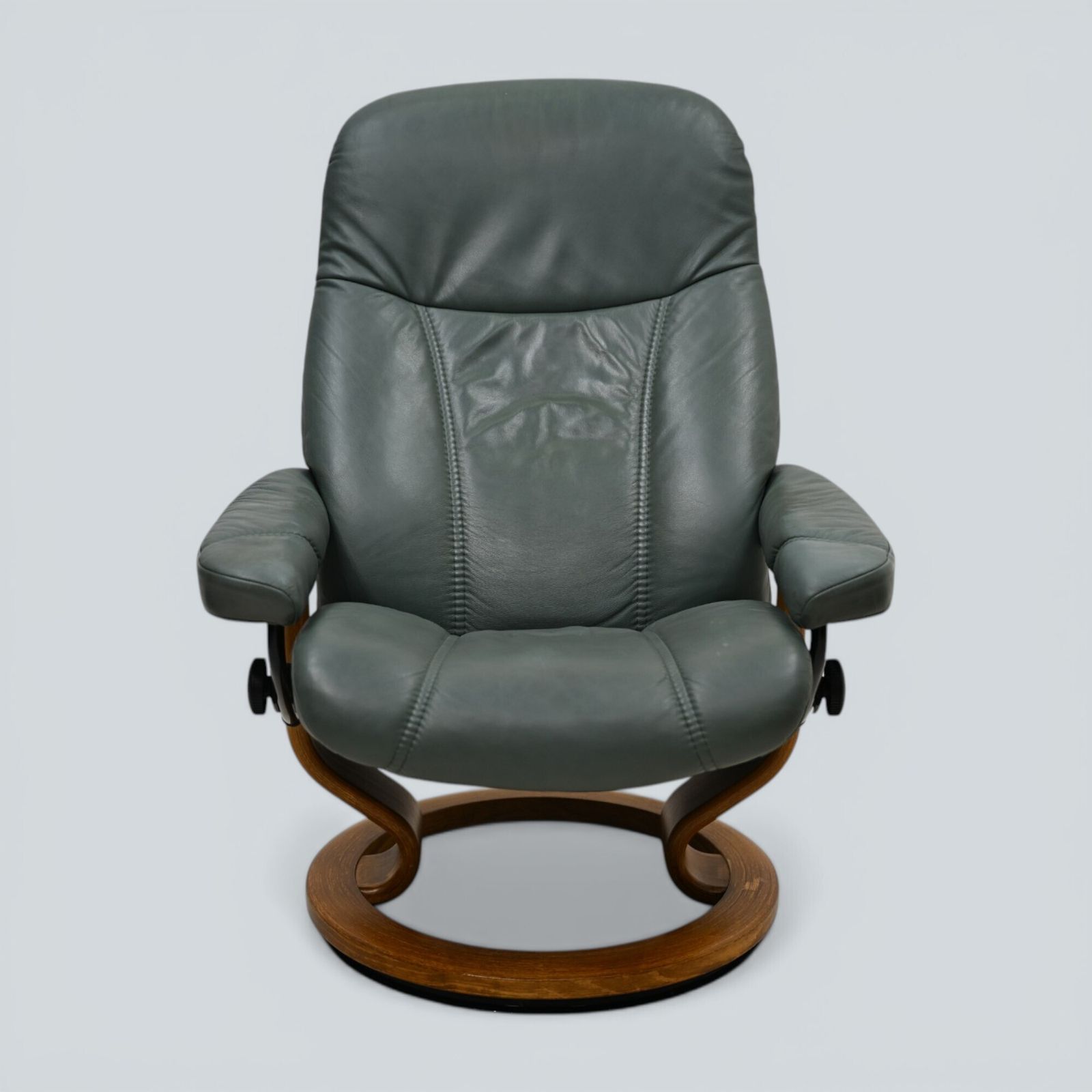 photo furniture Erkornes Stressless Reclining Armchair Green Leather Swivel Free Uk Delivery