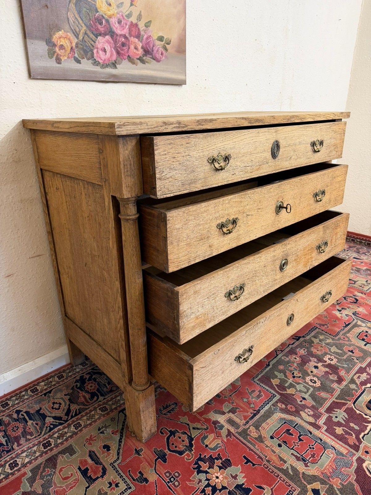 photo furniture French Raw Oak Napoleonic Commode/Chest Of Drawers Circa 1830