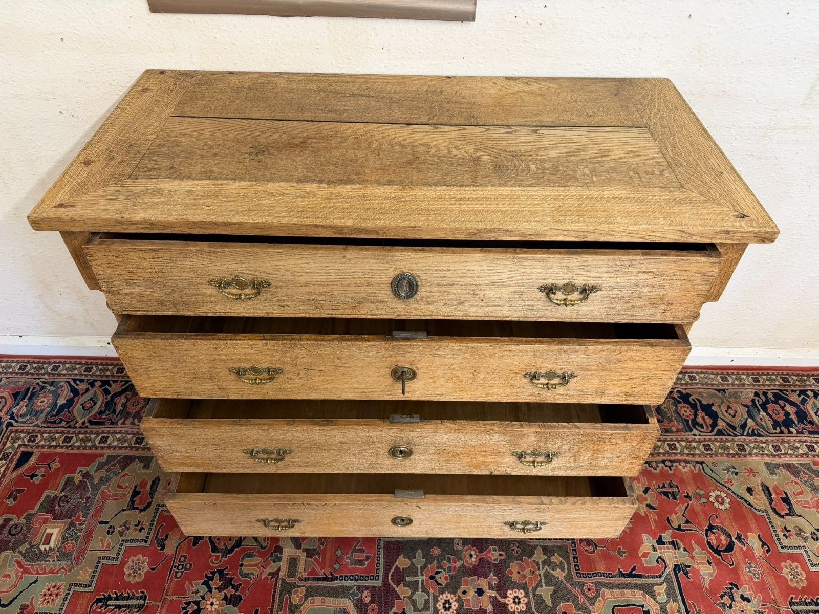 photo for sale French Raw Oak Napoleonic Commode/Chest Of Drawers Circa 1830