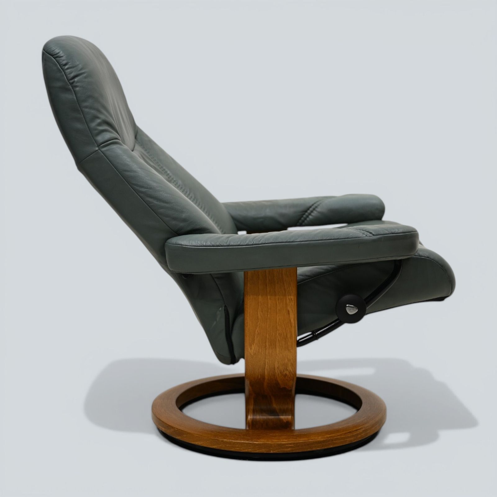 photo buy Erkornes Stressless Reclining Armchair Green Leather Swivel Free Uk Delivery