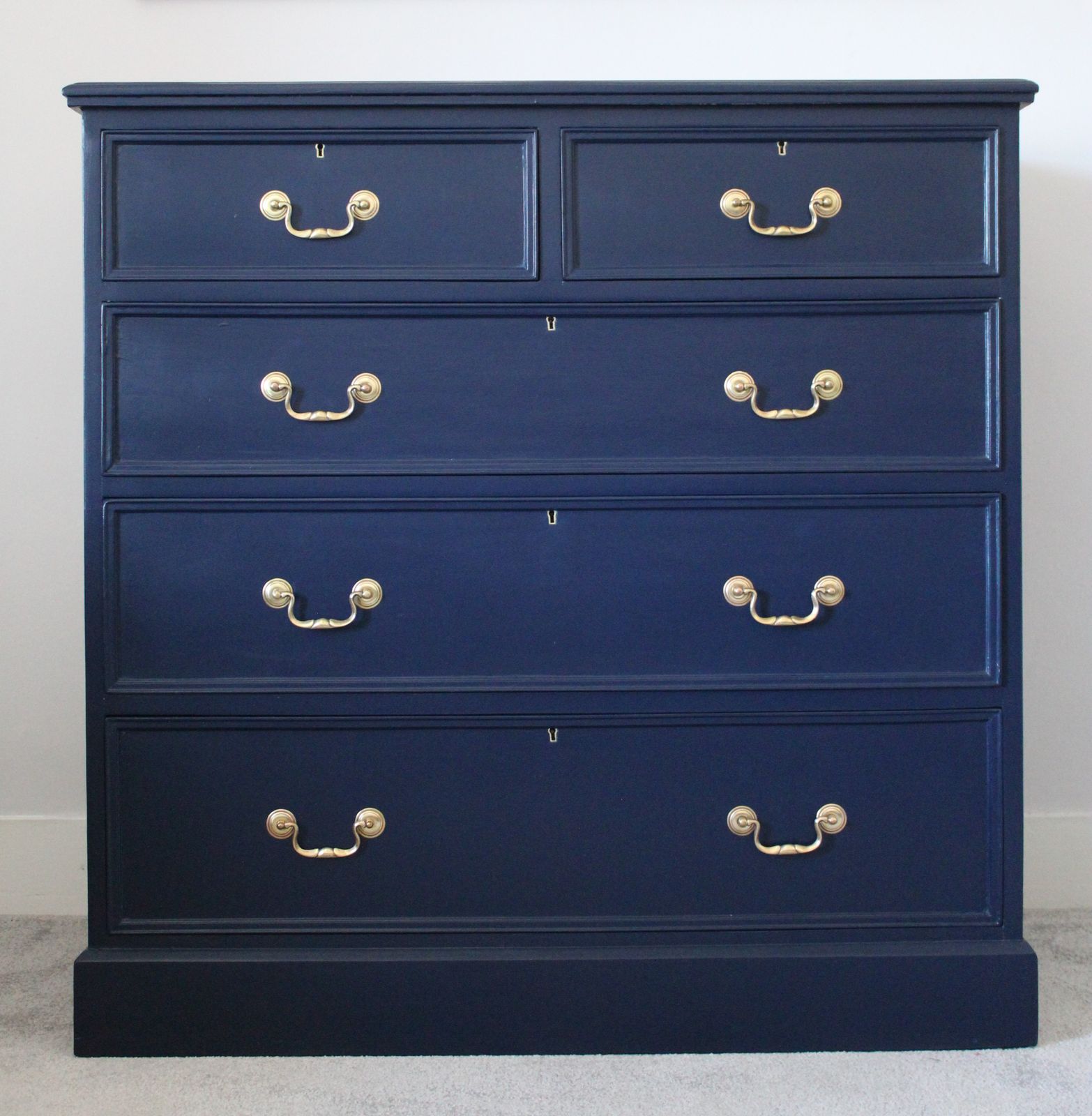 Large Painted Antique Pine Chest Of Drawers photo for sale