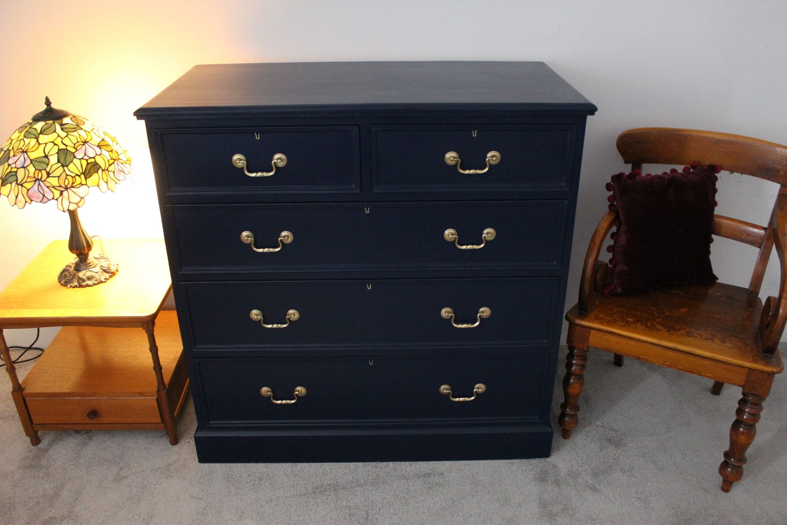 Large Painted Antique Pine Chest Of Drawers photo buy