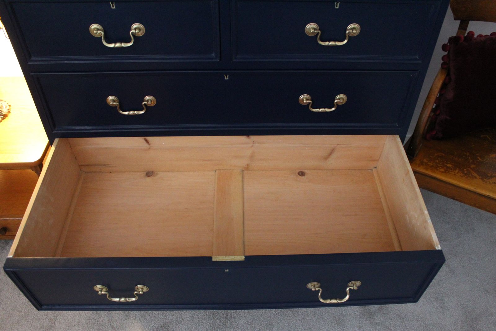 photo for sale Large Painted Antique Pine Chest Of Drawers