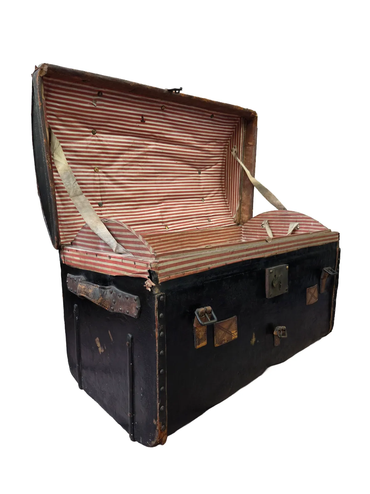 Late Victorian Dome Top Steamer Trunk   Travel Chest photo furniture