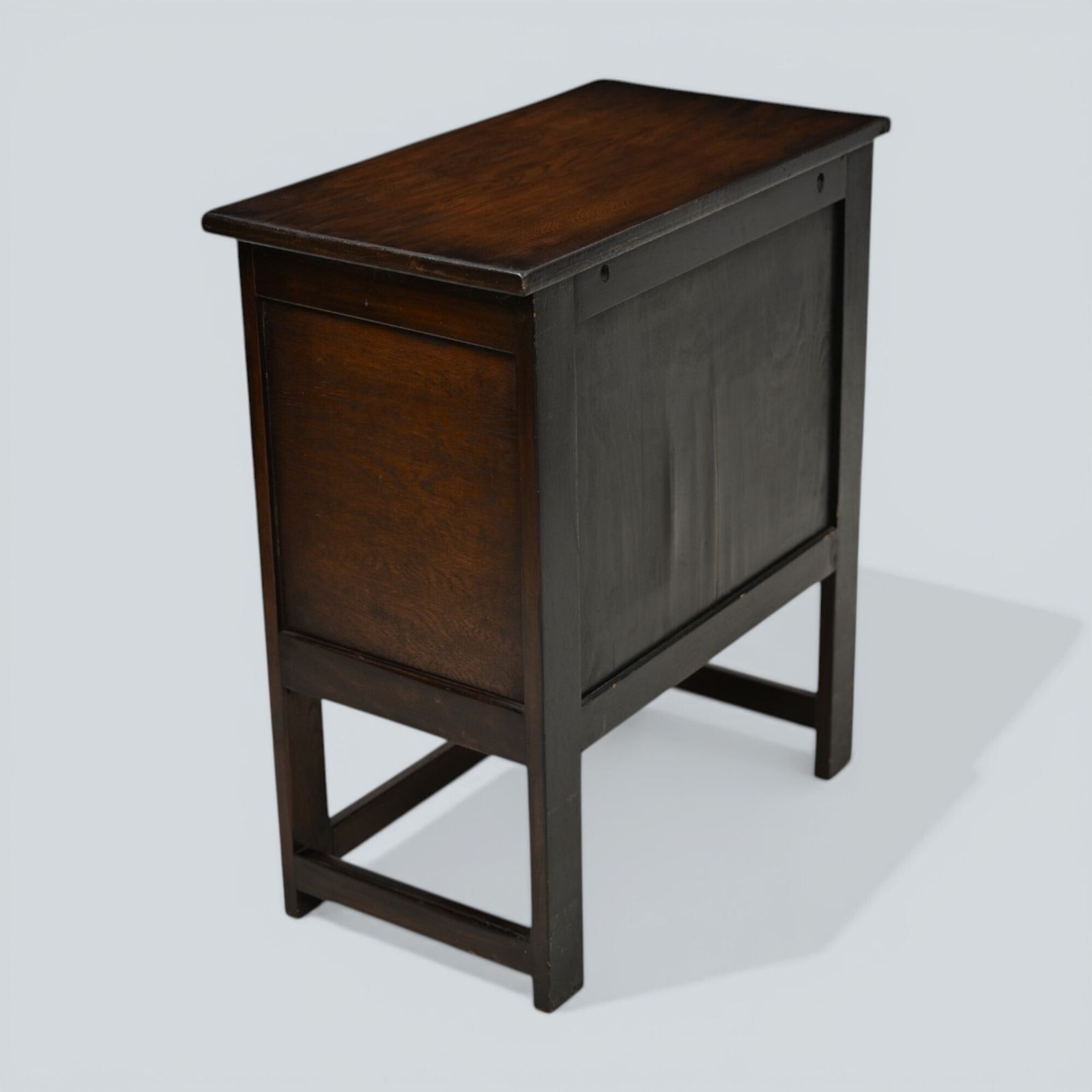 Vintage Oak Pedestal Cupboard Carved Narrow Drawer Double Doors Free Uk Delivery photo Furniture