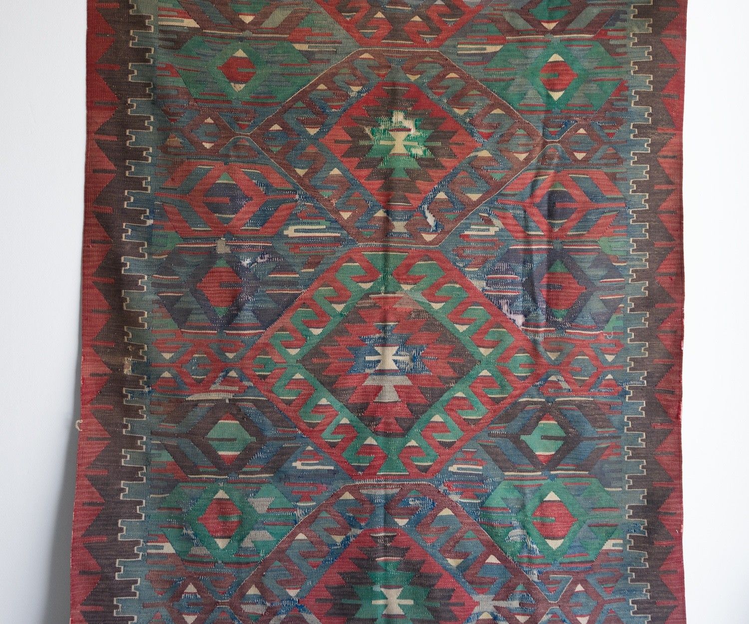 Large Vintage Country House Kilim Rug, Anatolian, Early Mid 20th Century photo vintage