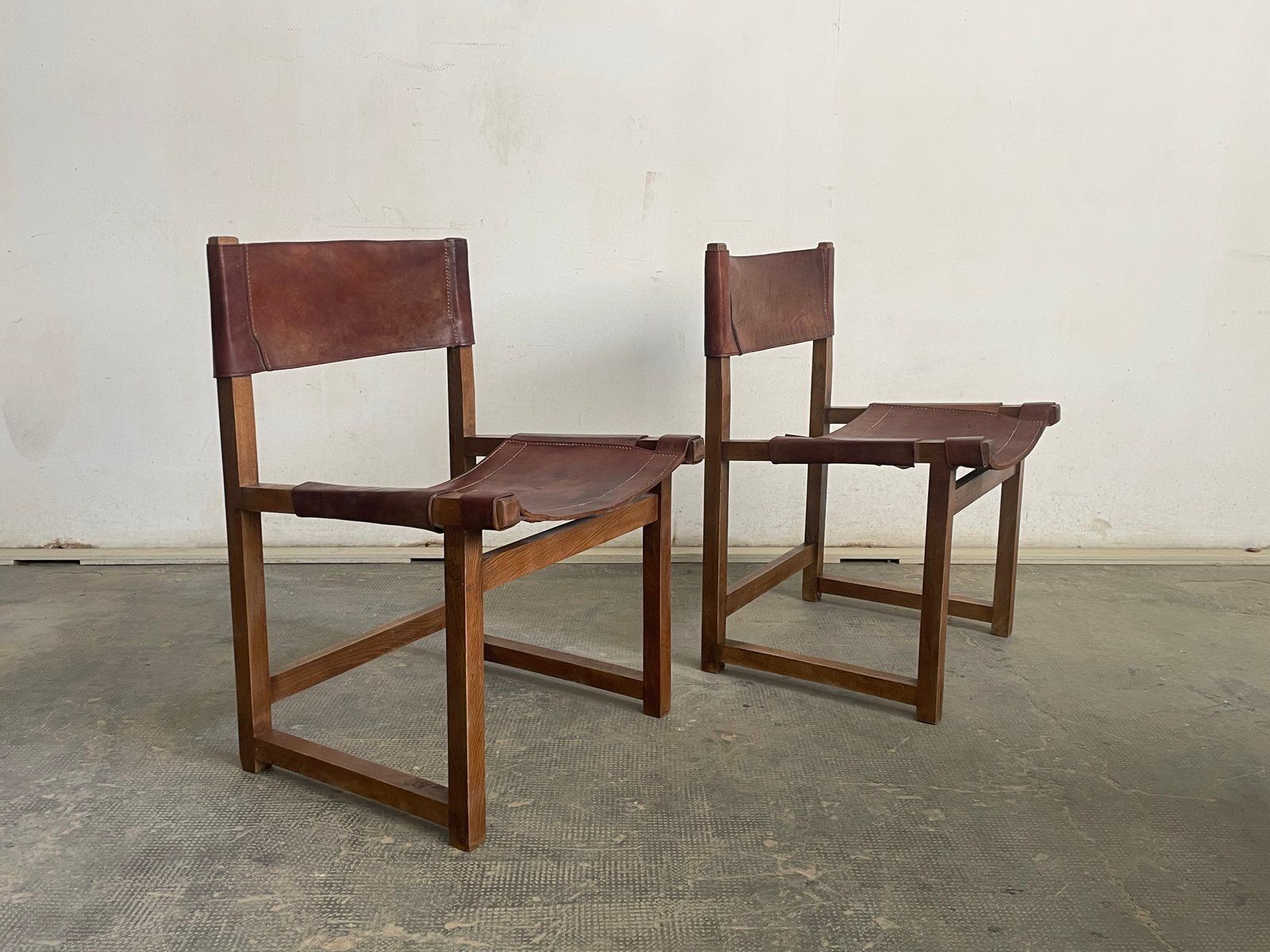 Pair Of Leather Chairs, 1960s photo for sale