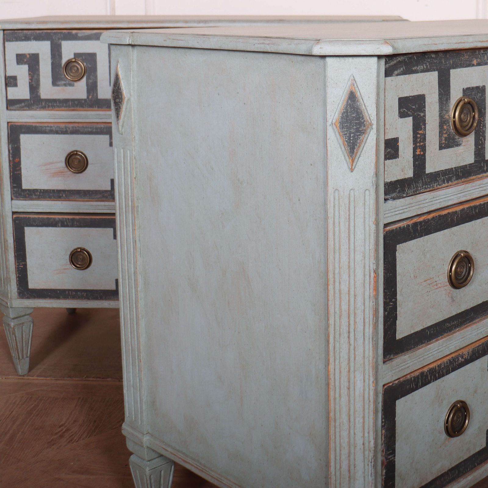 Pair Of Swedish Painted Commodes photo vintage