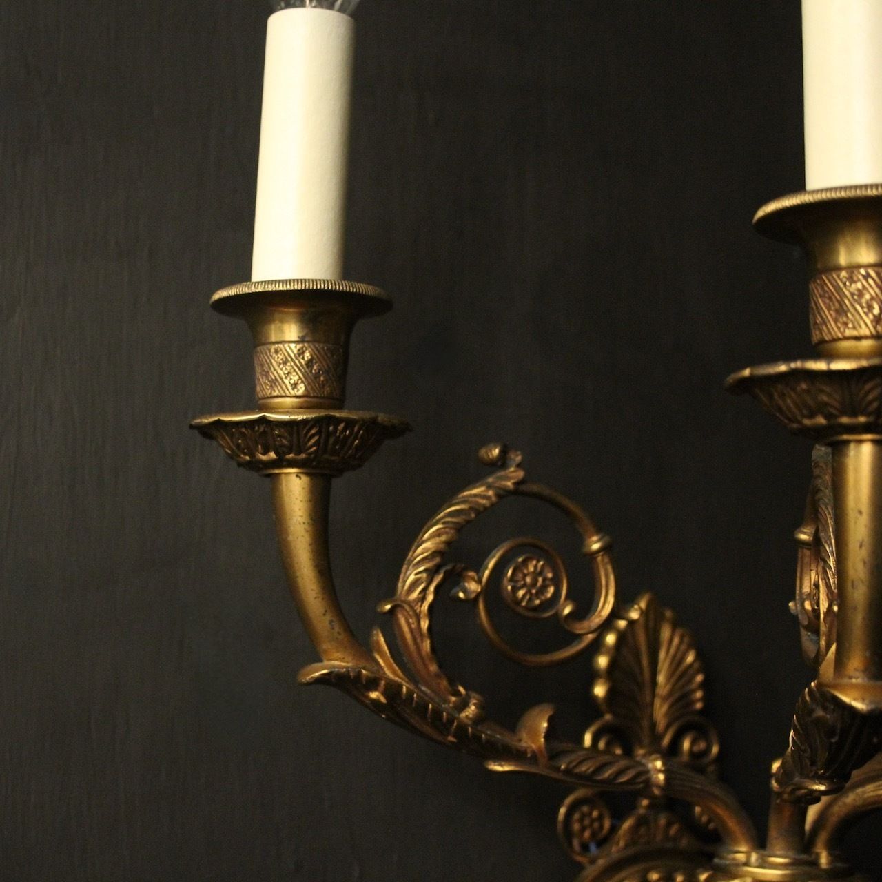 French Single Bronze Antique Wall Sconce photo buy