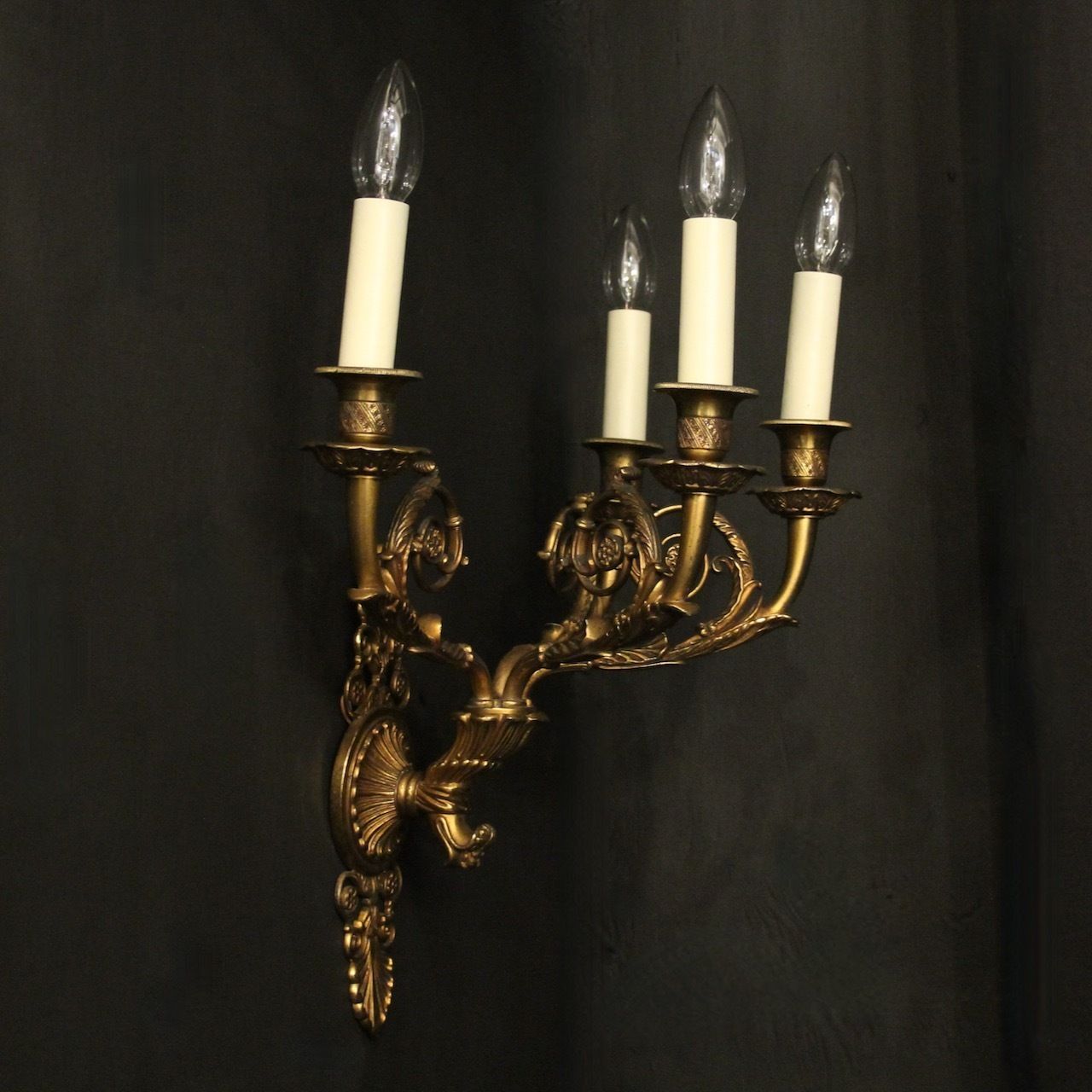 photo for sale French Single Bronze Antique Wall Sconce