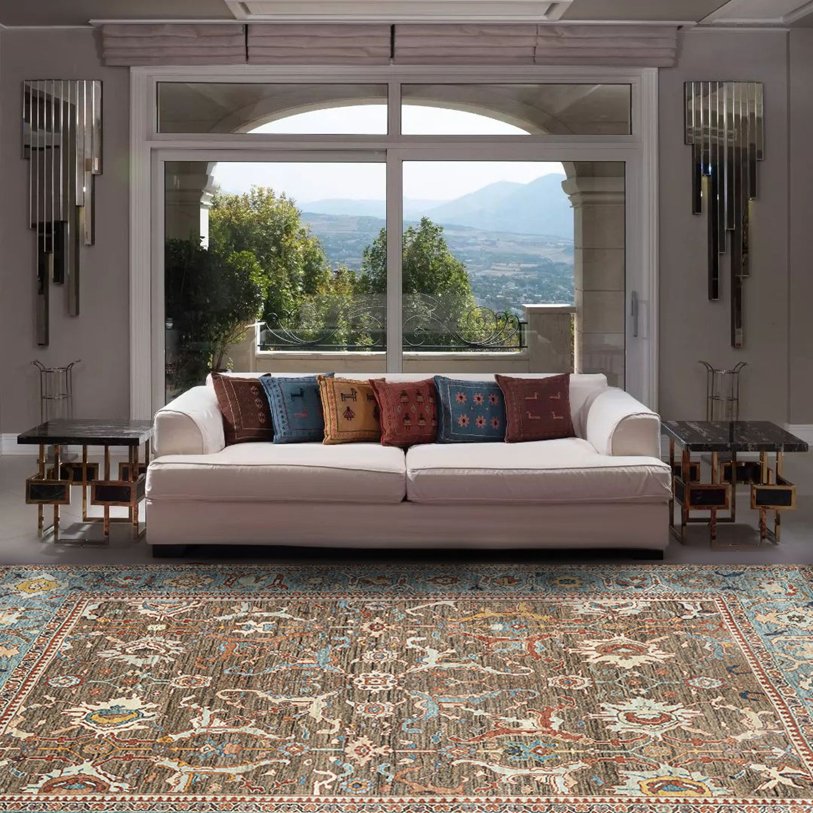 Antique Finished Sultanabad Carpet 380x315cm photo vinterior