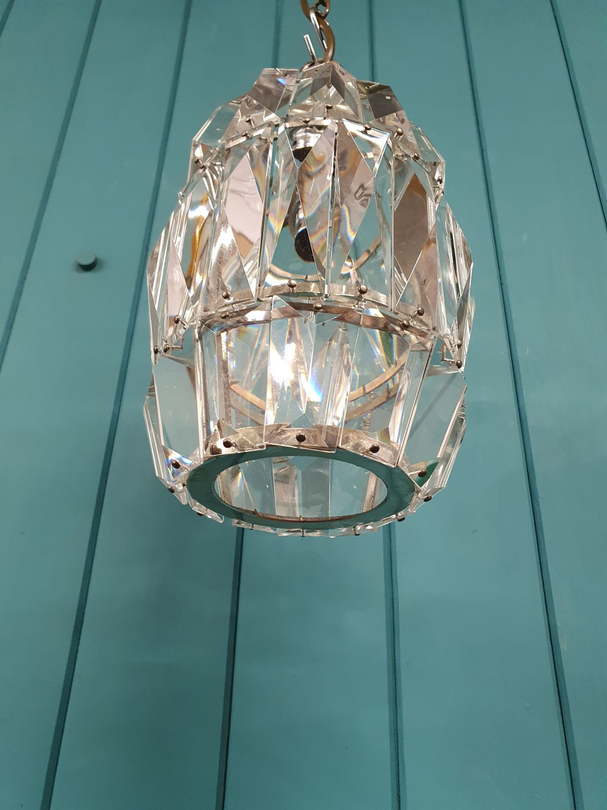 Early 20th Century Prism Chandelier 7" photo 195.0