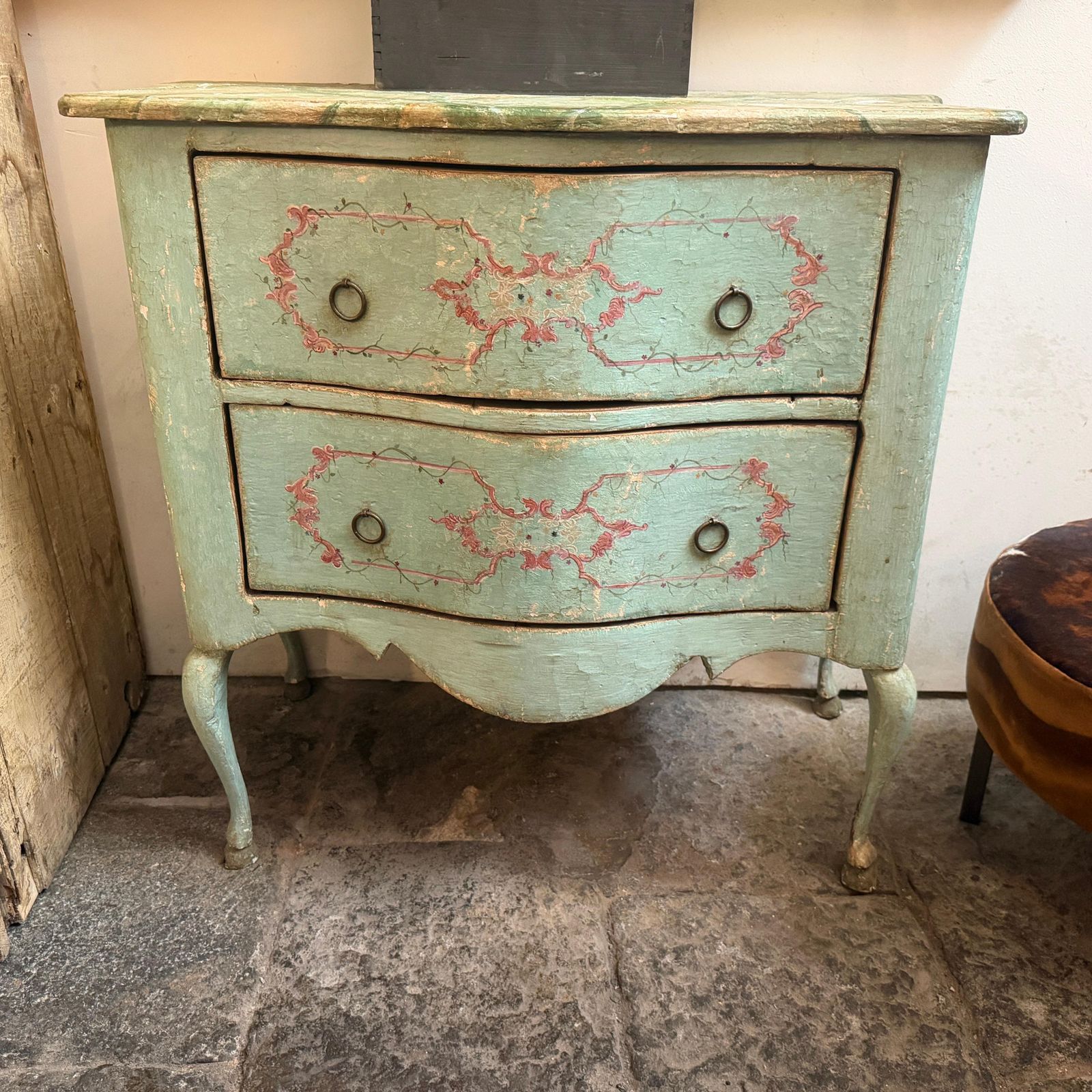Late 19th Century Louis XV Style Lacquered Wood Italian Chest Of Drawers photo 3973.0